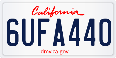 CA license plate 6UFA440