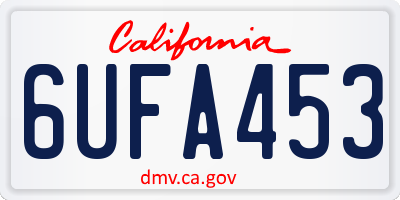 CA license plate 6UFA453