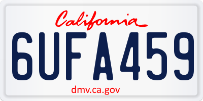 CA license plate 6UFA459