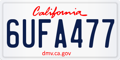 CA license plate 6UFA477