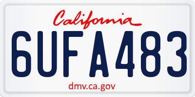 CA license plate 6UFA483
