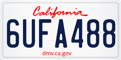 CA license plate 6UFA488