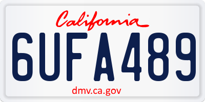 CA license plate 6UFA489