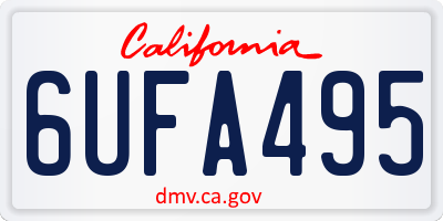 CA license plate 6UFA495