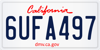 CA license plate 6UFA497