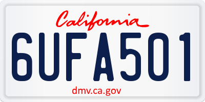 CA license plate 6UFA501