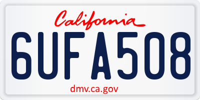 CA license plate 6UFA508
