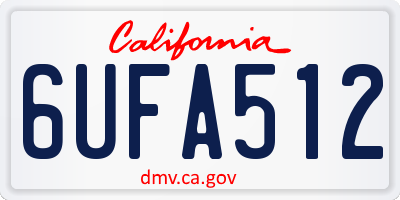 CA license plate 6UFA512
