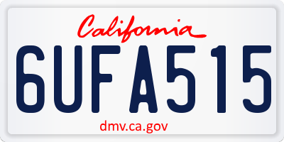 CA license plate 6UFA515