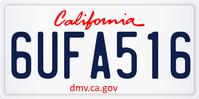 CA license plate 6UFA516