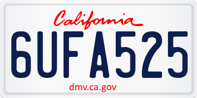 CA license plate 6UFA525
