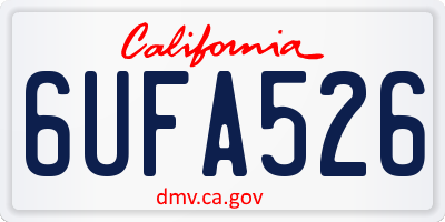 CA license plate 6UFA526
