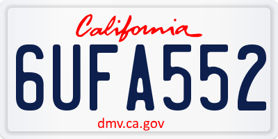 CA license plate 6UFA552