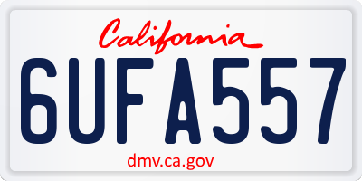 CA license plate 6UFA557