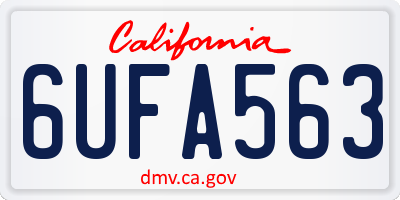 CA license plate 6UFA563
