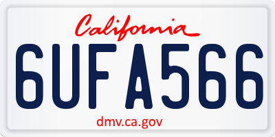 CA license plate 6UFA566
