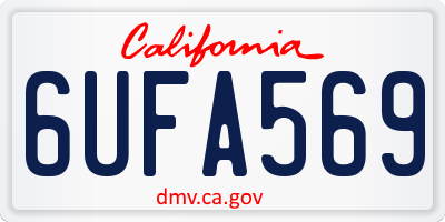 CA license plate 6UFA569