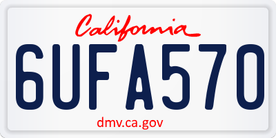 CA license plate 6UFA570