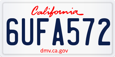 CA license plate 6UFA572