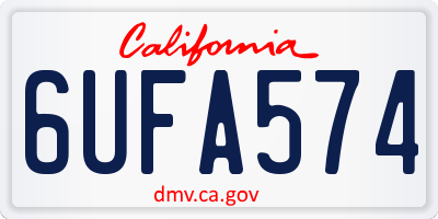 CA license plate 6UFA574