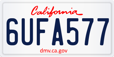 CA license plate 6UFA577