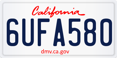 CA license plate 6UFA580