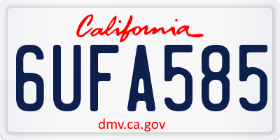 CA license plate 6UFA585