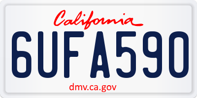 CA license plate 6UFA590