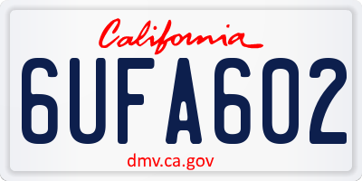 CA license plate 6UFA602