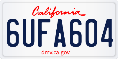 CA license plate 6UFA604