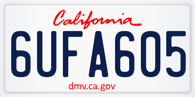 CA license plate 6UFA605