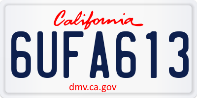 CA license plate 6UFA613