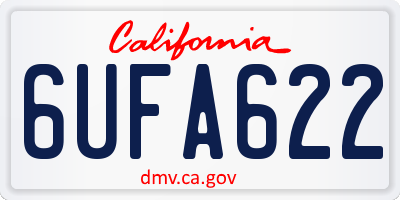 CA license plate 6UFA622