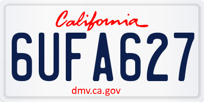 CA license plate 6UFA627