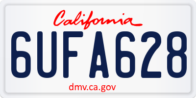 CA license plate 6UFA628
