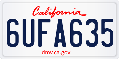 CA license plate 6UFA635