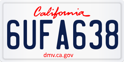 CA license plate 6UFA638