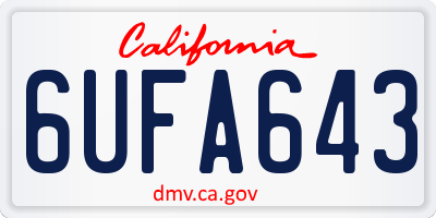 CA license plate 6UFA643