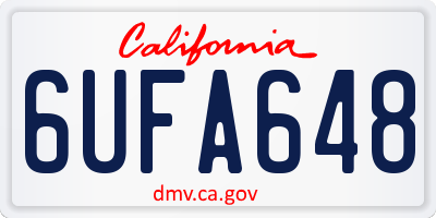 CA license plate 6UFA648