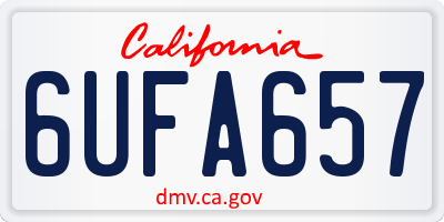 CA license plate 6UFA657