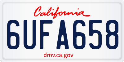 CA license plate 6UFA658