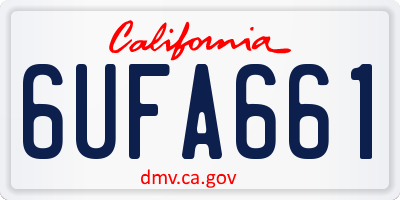CA license plate 6UFA661