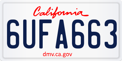 CA license plate 6UFA663