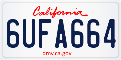 CA license plate 6UFA664