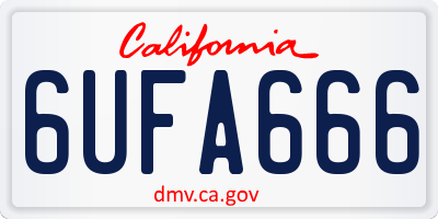 CA license plate 6UFA666