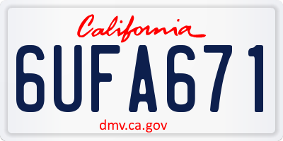 CA license plate 6UFA671