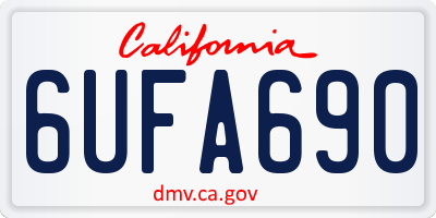 CA license plate 6UFA690