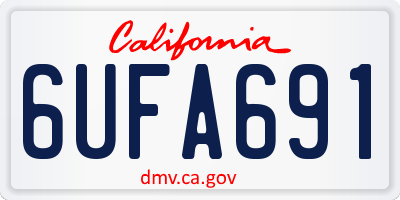 CA license plate 6UFA691