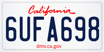 CA license plate 6UFA698