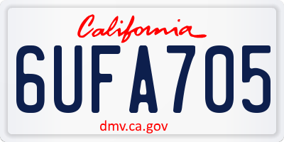 CA license plate 6UFA705